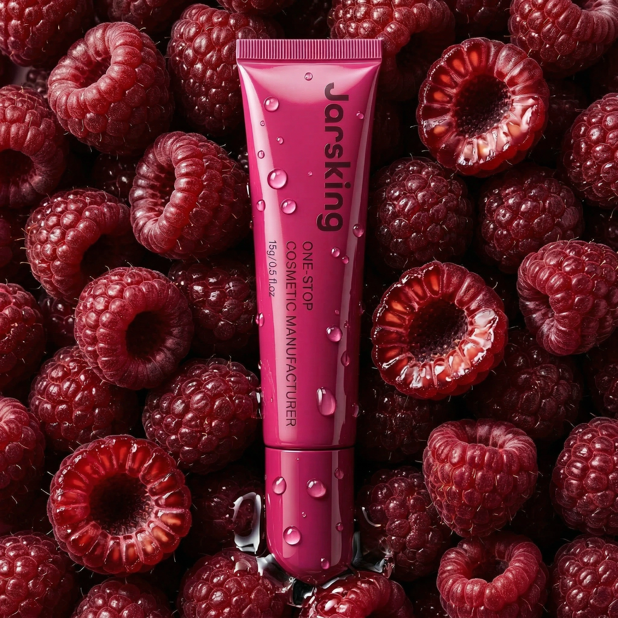raspberry color lip gloss tube