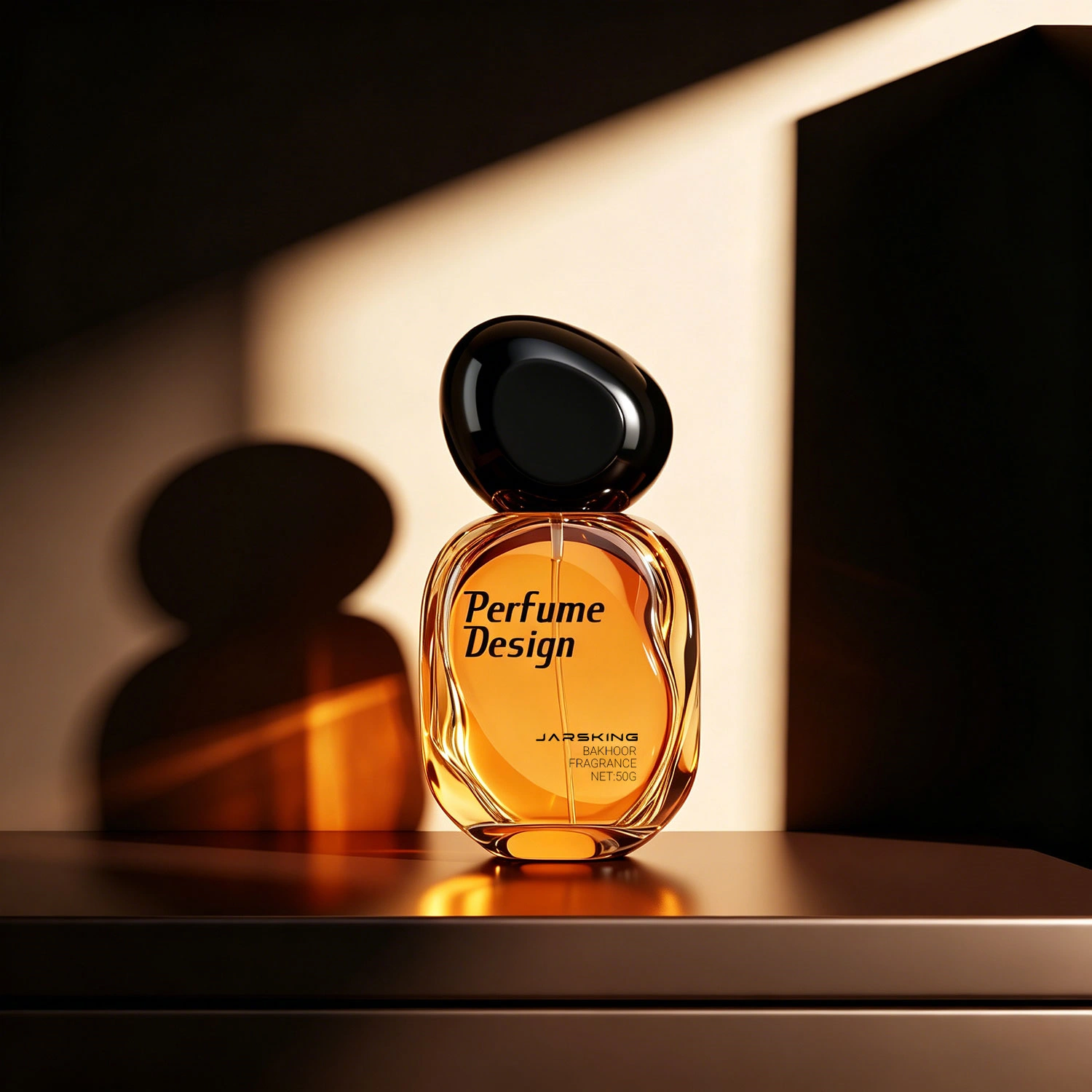 amber-pebble-shaped-perfume-glass-bottle