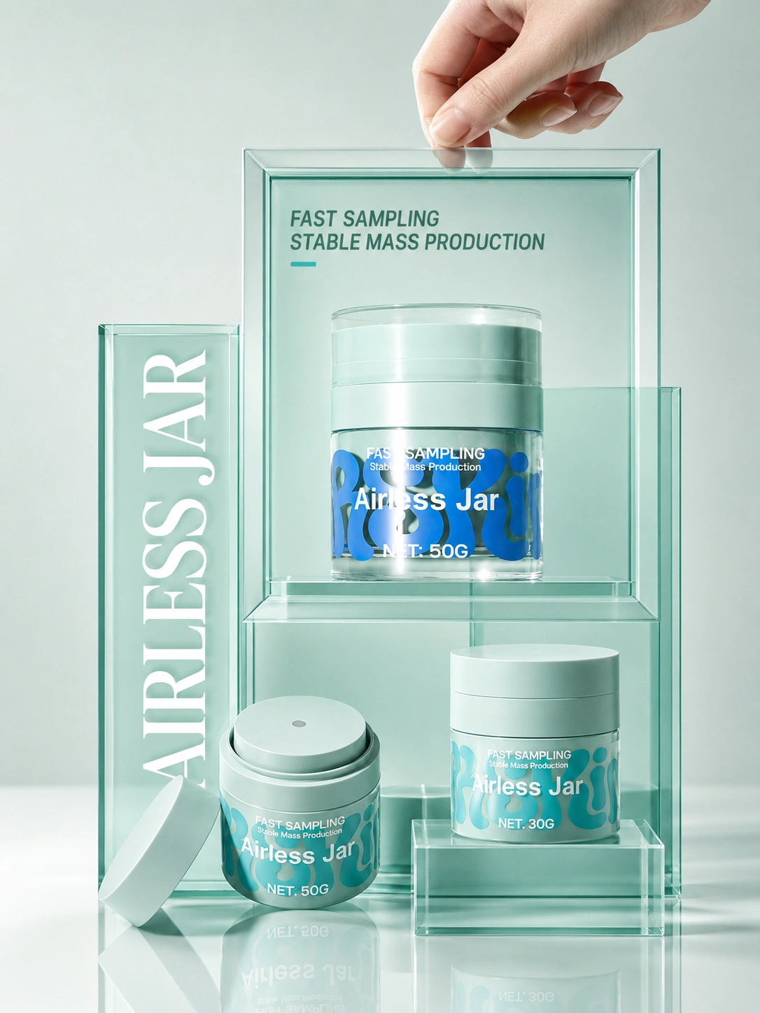 glass airless jar poster