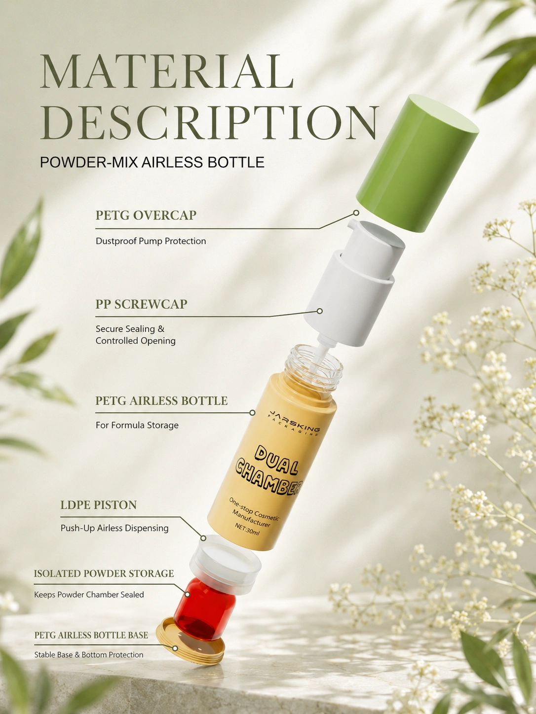 petg-powder-mix-airless-bottle-material-description
