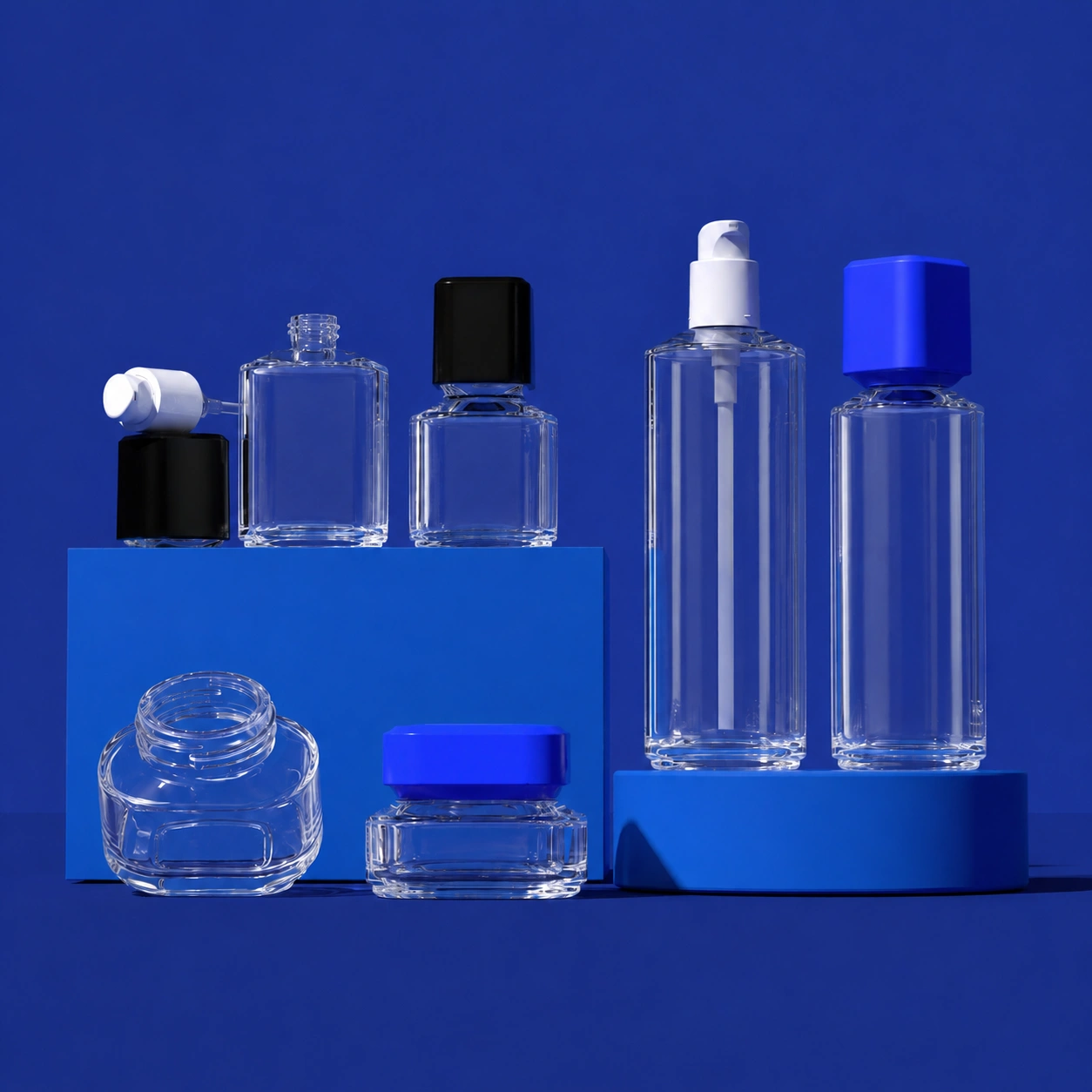 plain skincare bottles