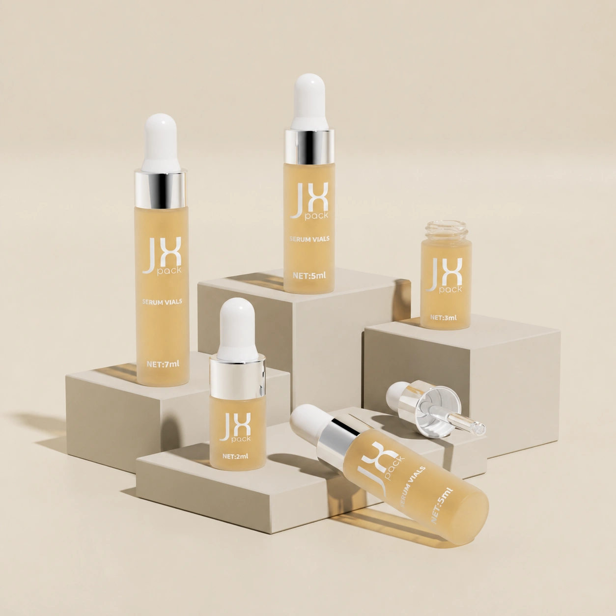 frosted glass cosmetic vials