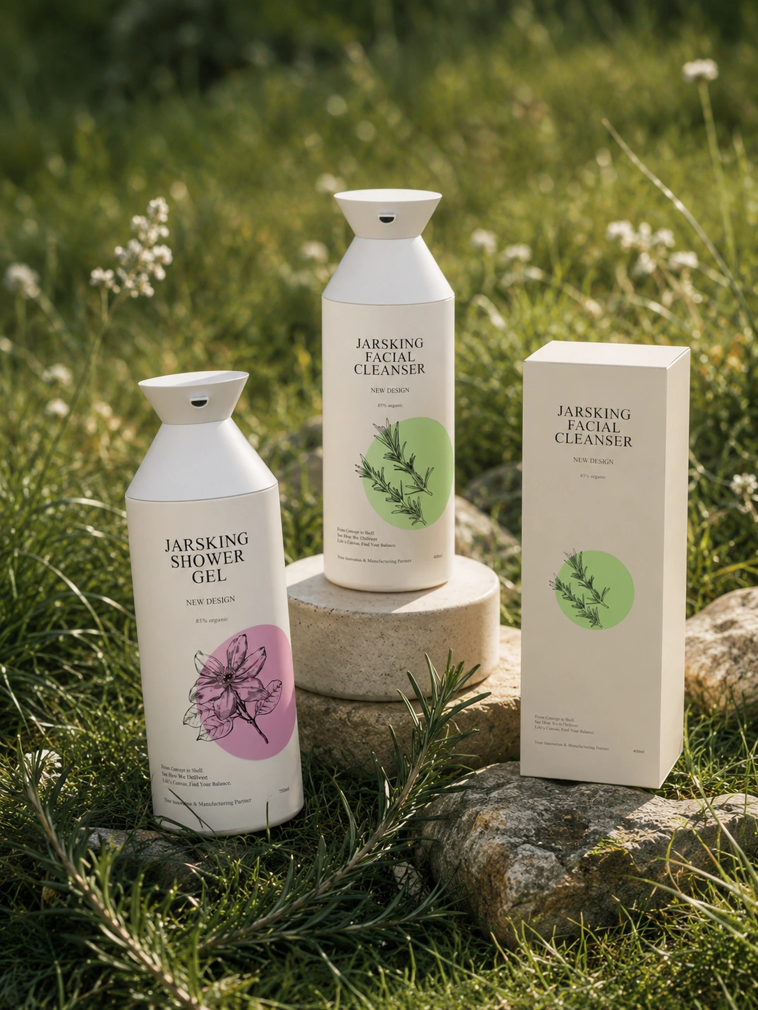 plastic shampoo bottle set