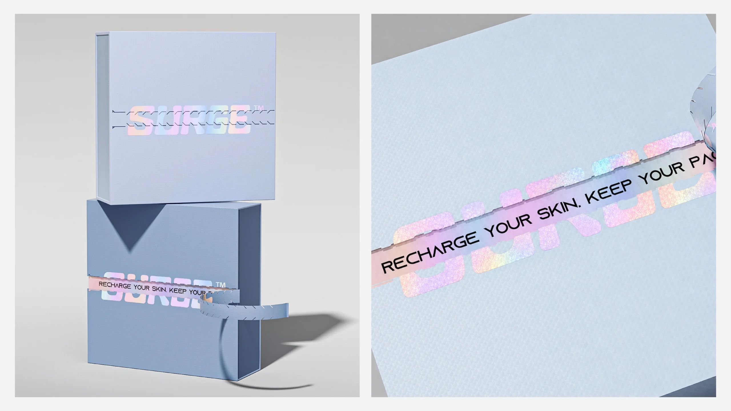 SURGE square airless pump bottle gift box packaging set