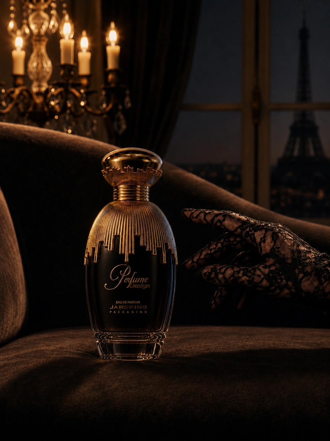 black-gold-perfume-bottle-evening-scene