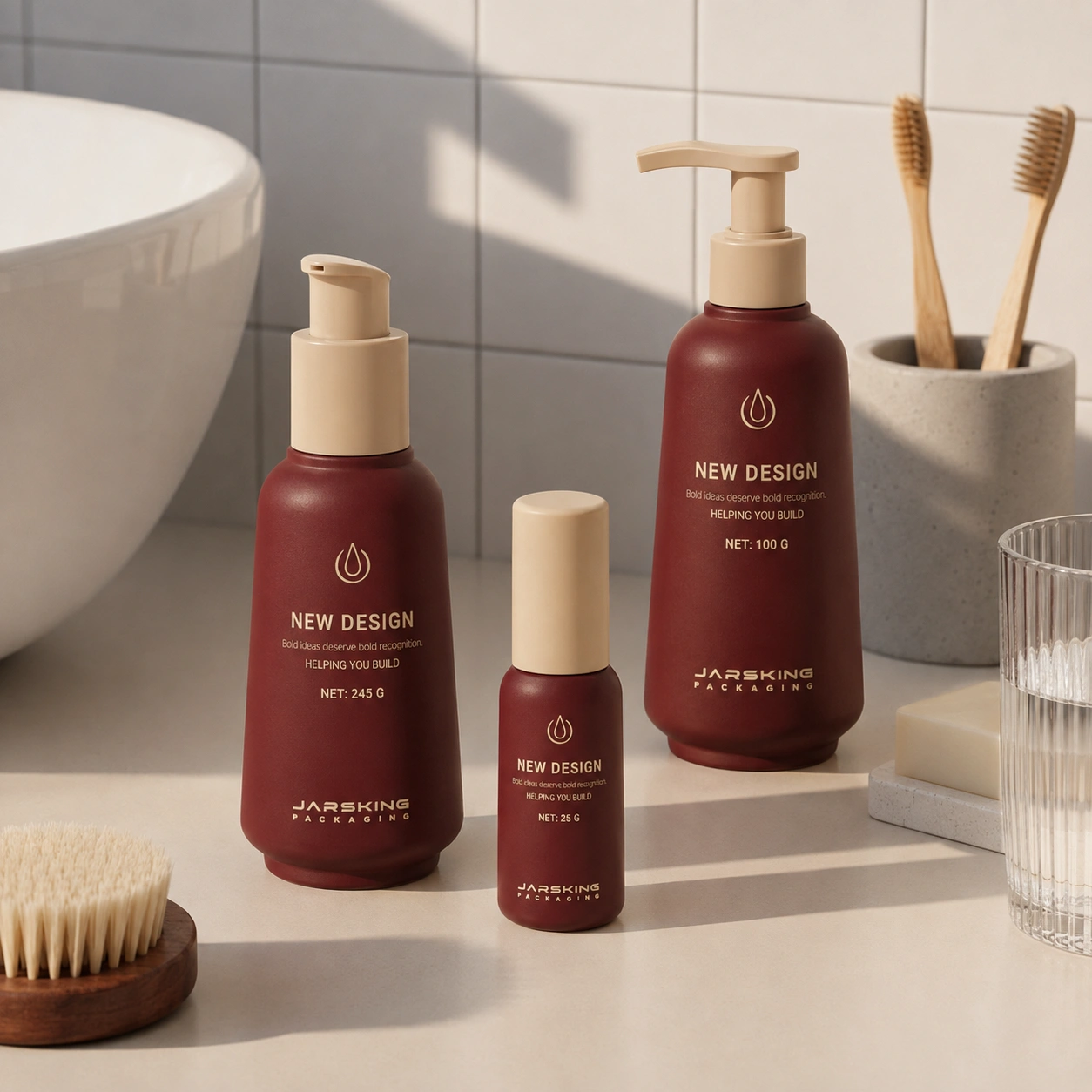burgundy-pet-body-care-bottle-set