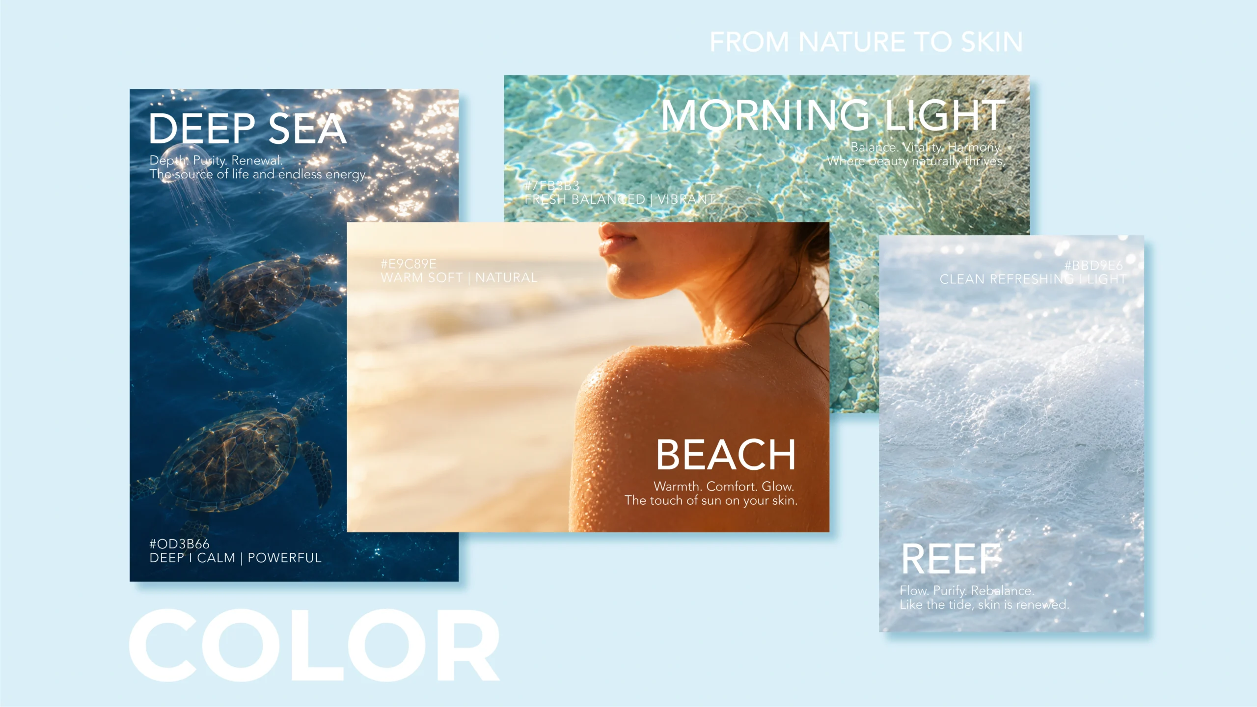 MAREA marine color and material moodboard