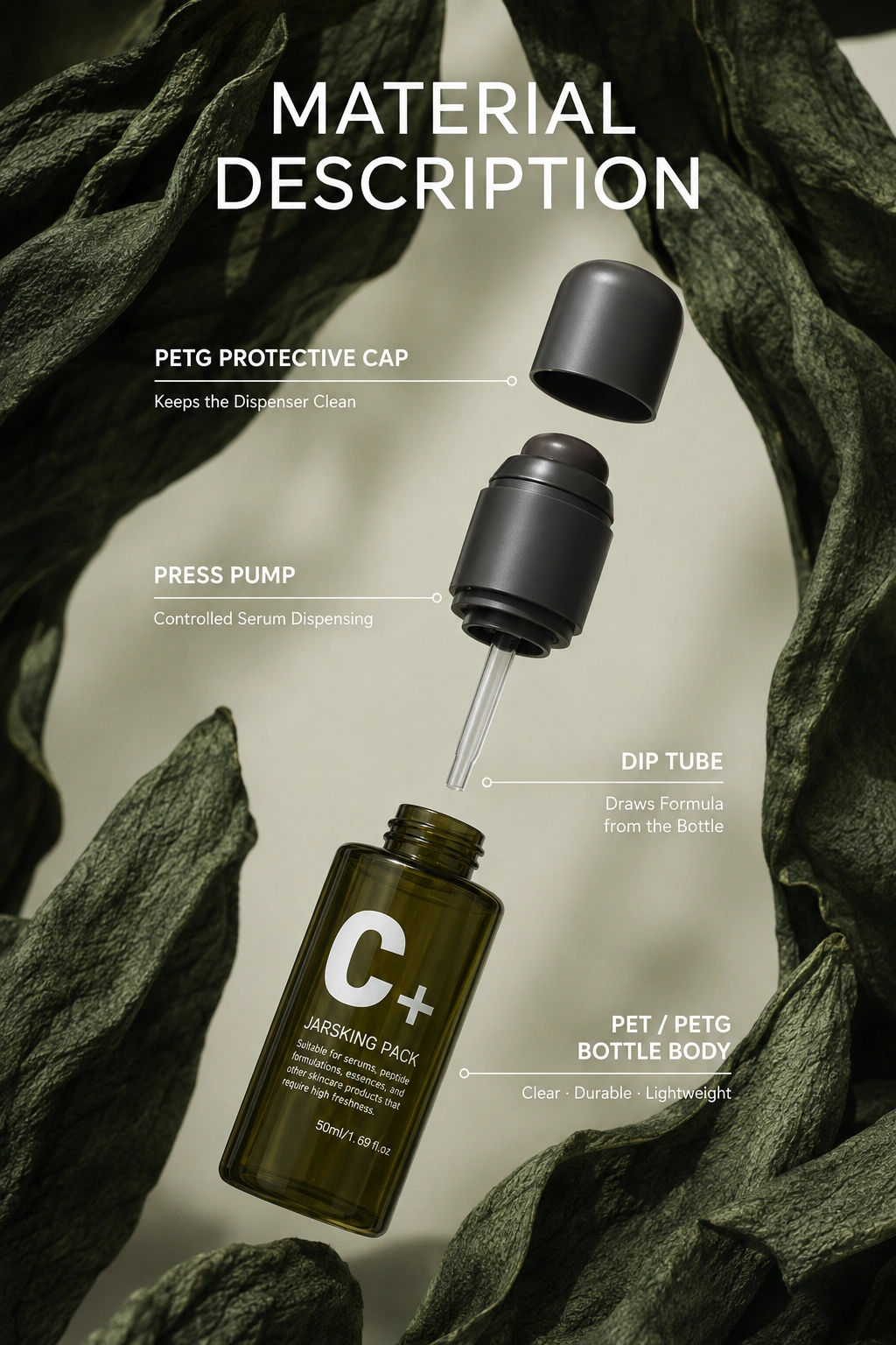 petg-serum-pump-bottle-material-description