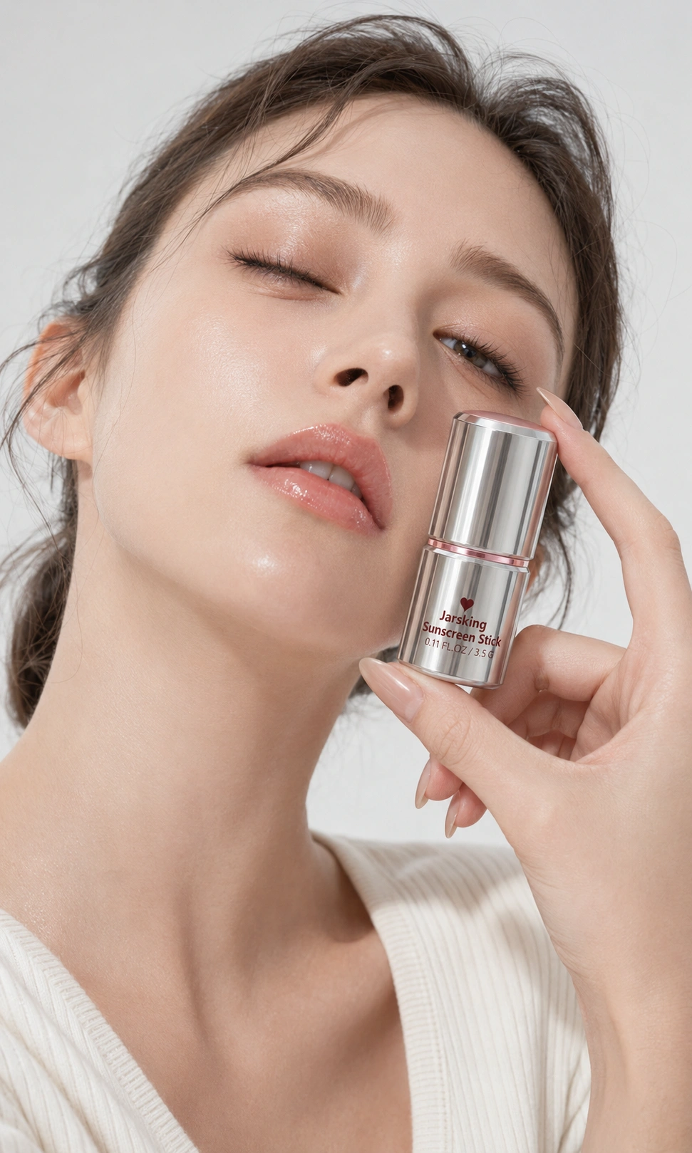 portable-silver-blush-stick-beauty-portrait