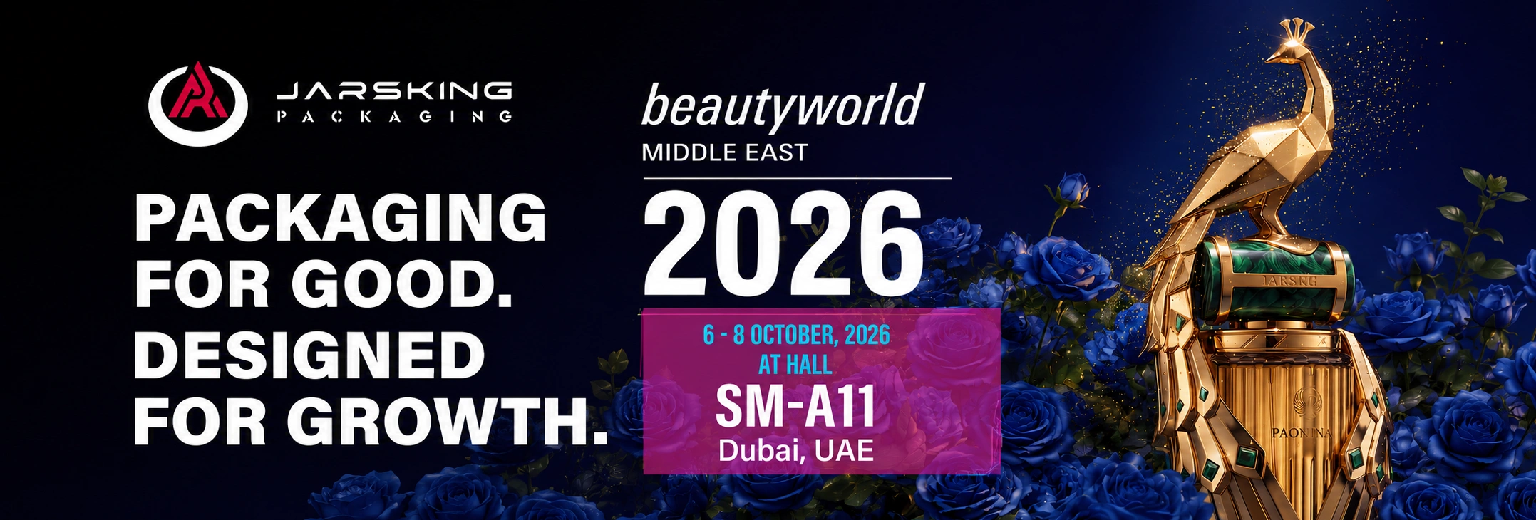 Jarsking Packaging at Beautyworld Middle East 2026, 6–8 October, stand SM-A11, Dubai