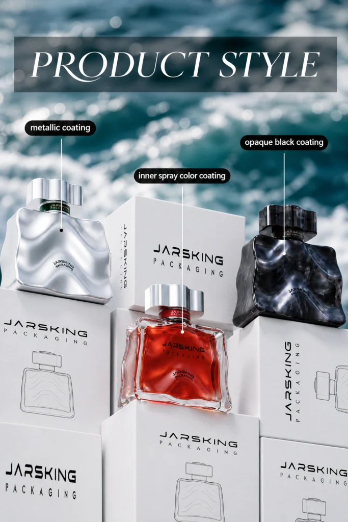 Perfume bottle coating style options including gradient and matte color finishes