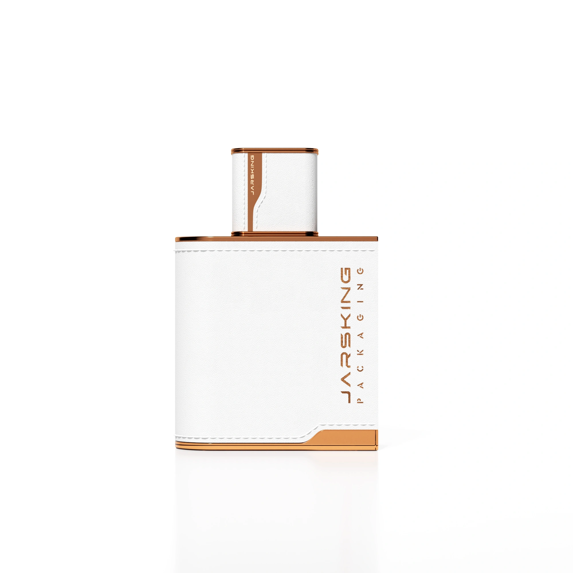 white leather perfume bottle