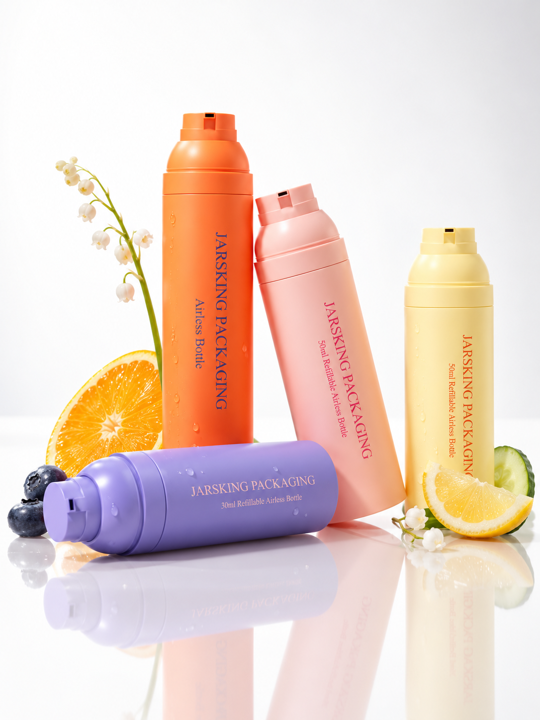 colorful-airless-pump-bottle-fruit-display