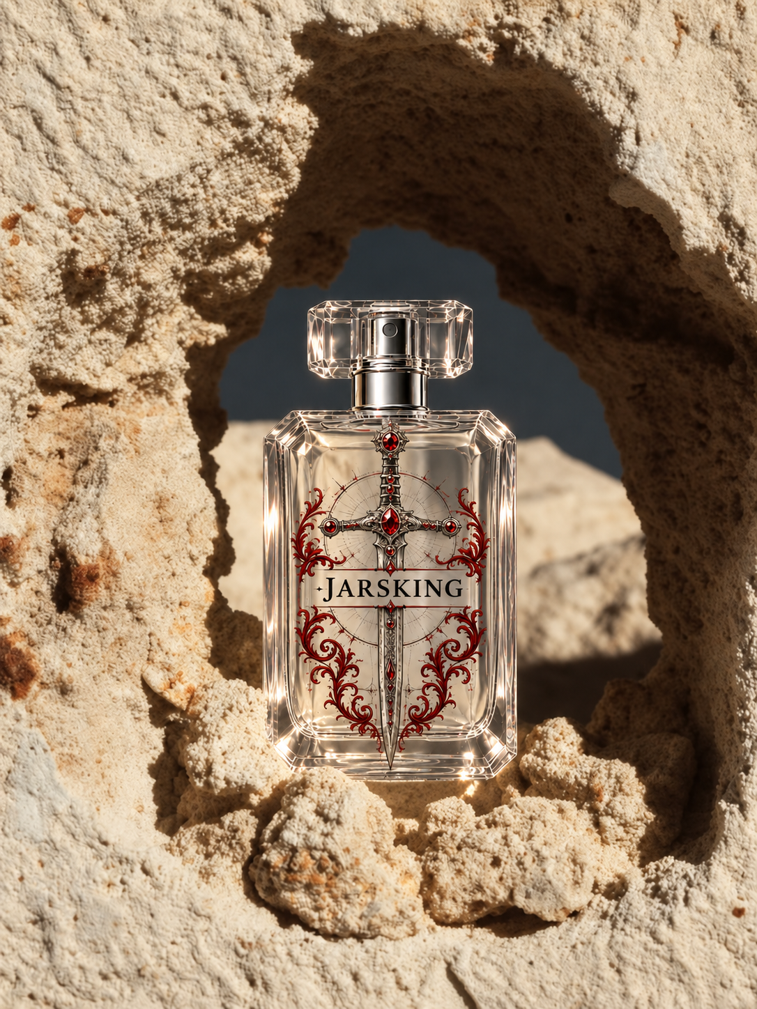 ornate-glass-perfume-bottle-stone-display