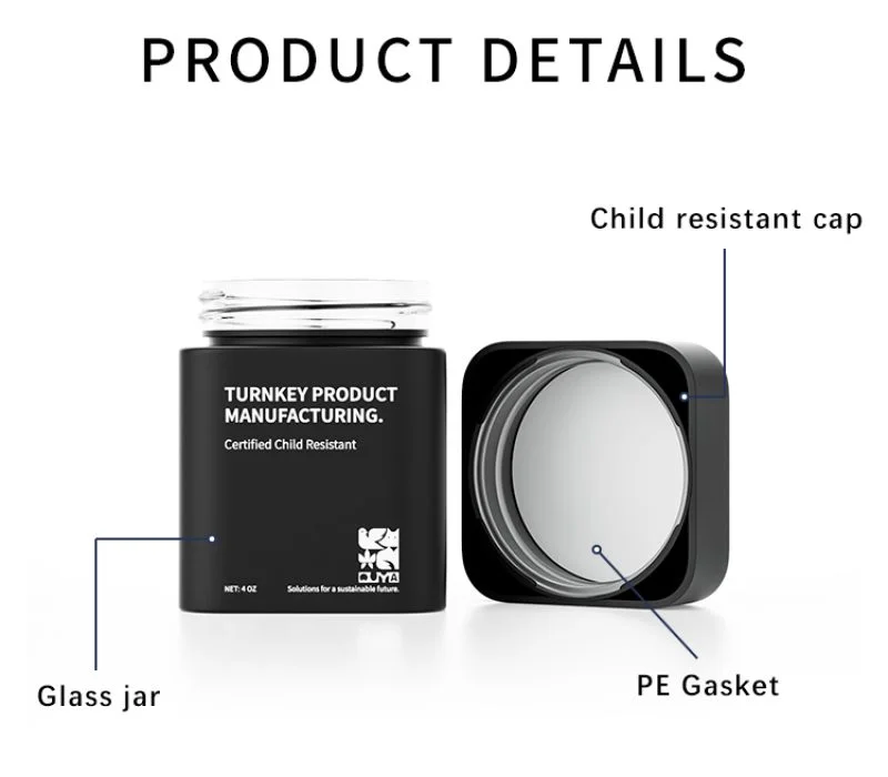 child resistant glass jar