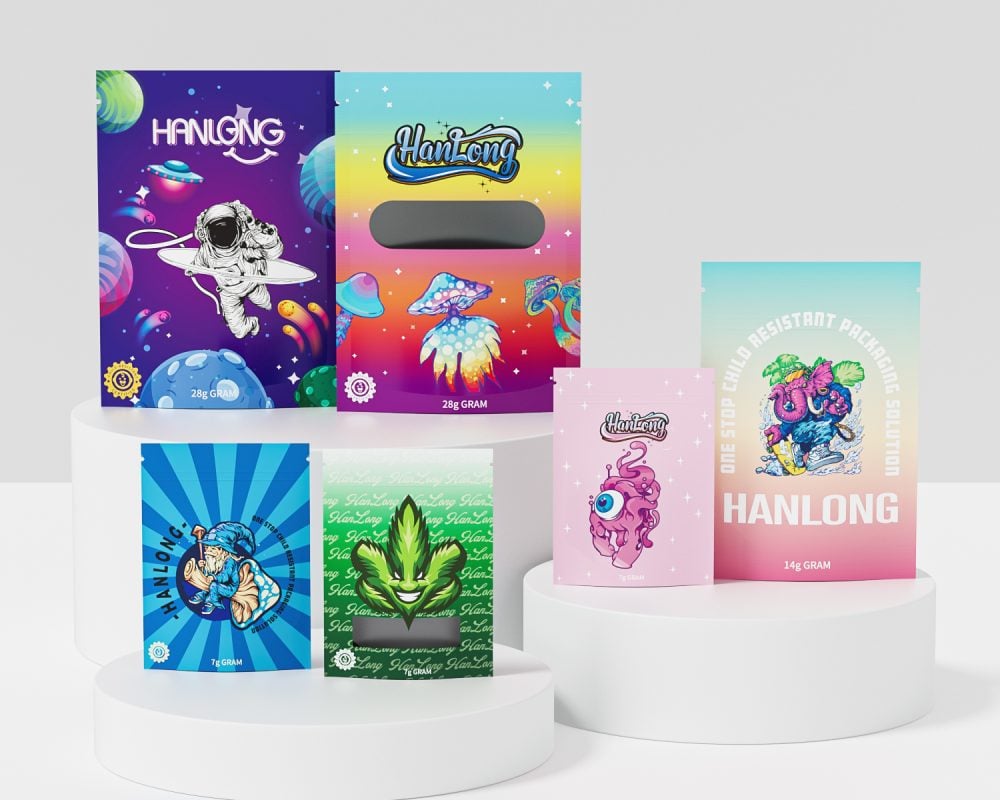 cartoon child-resistant mylar bags