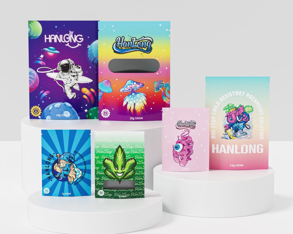 cartoon child-resistant mylar bags