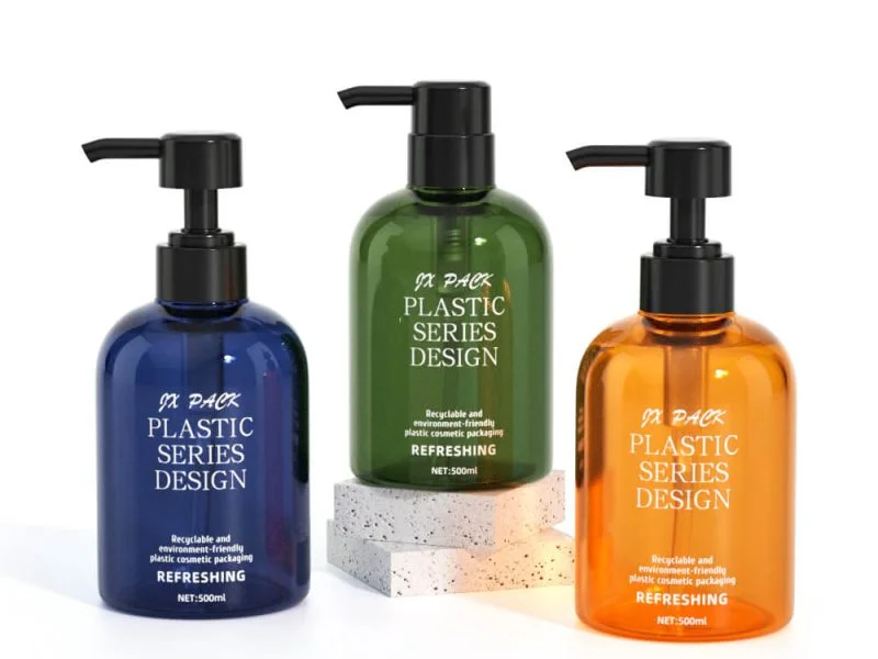 green shampoo bottle